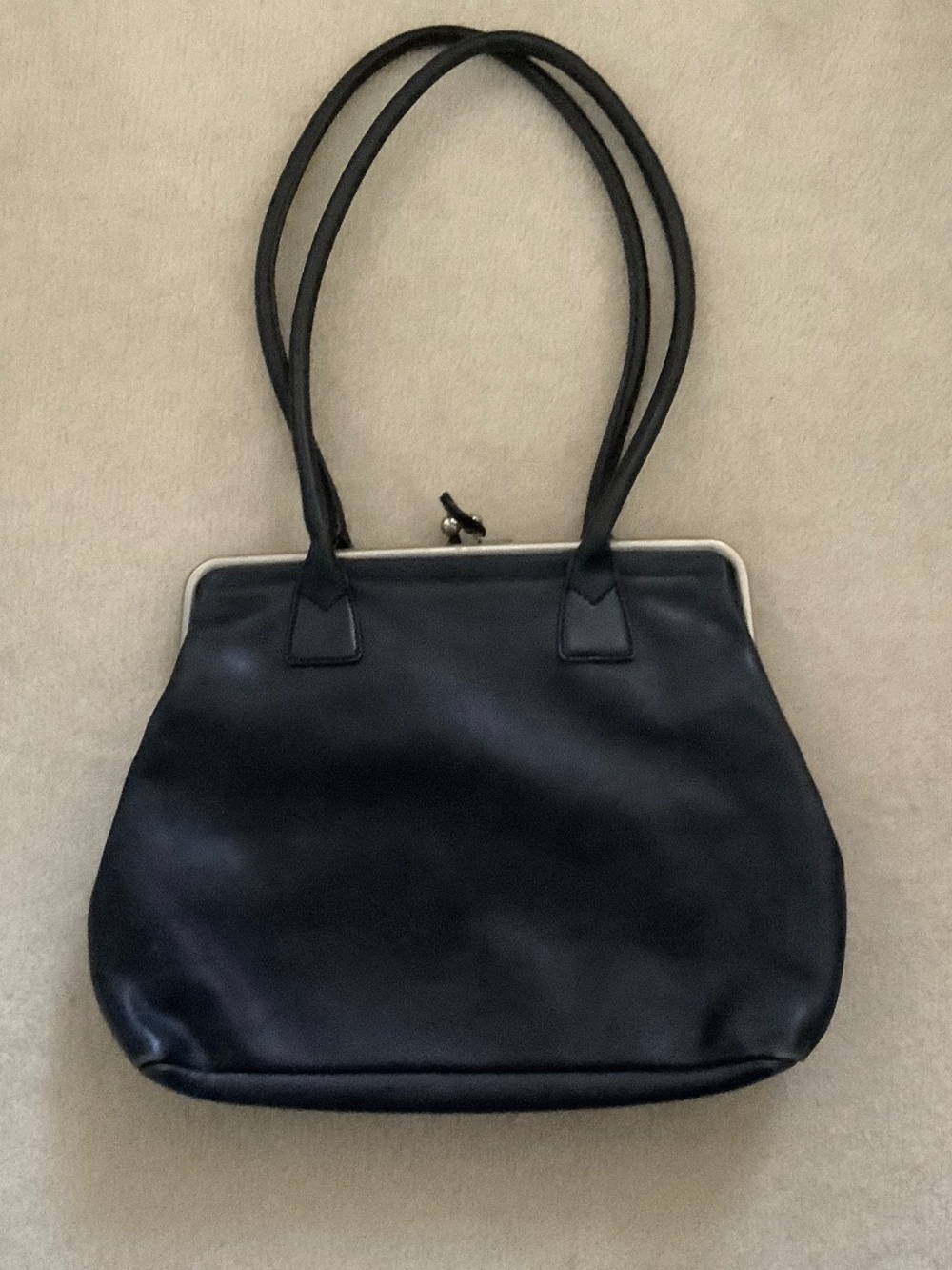 Joan&David black structured handbag.
